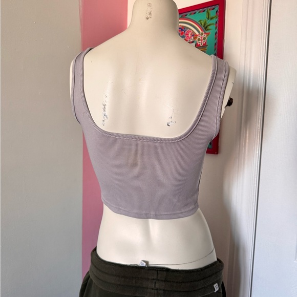 Light Grey Cropped Tank Top - Picture 3 of 5